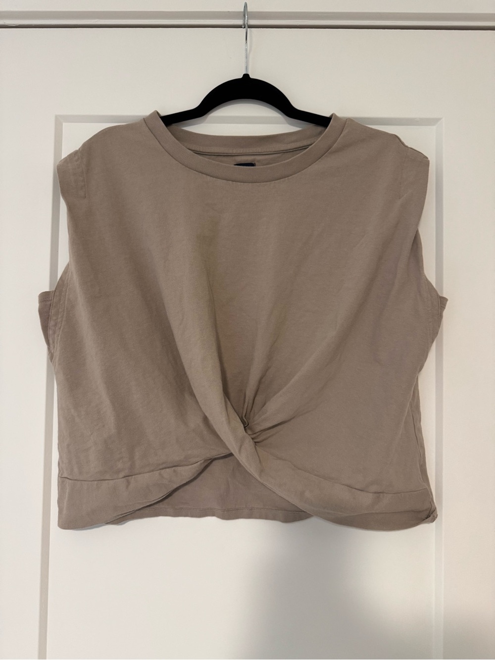 GAP Women's Taupe Twist-Front Tank Top